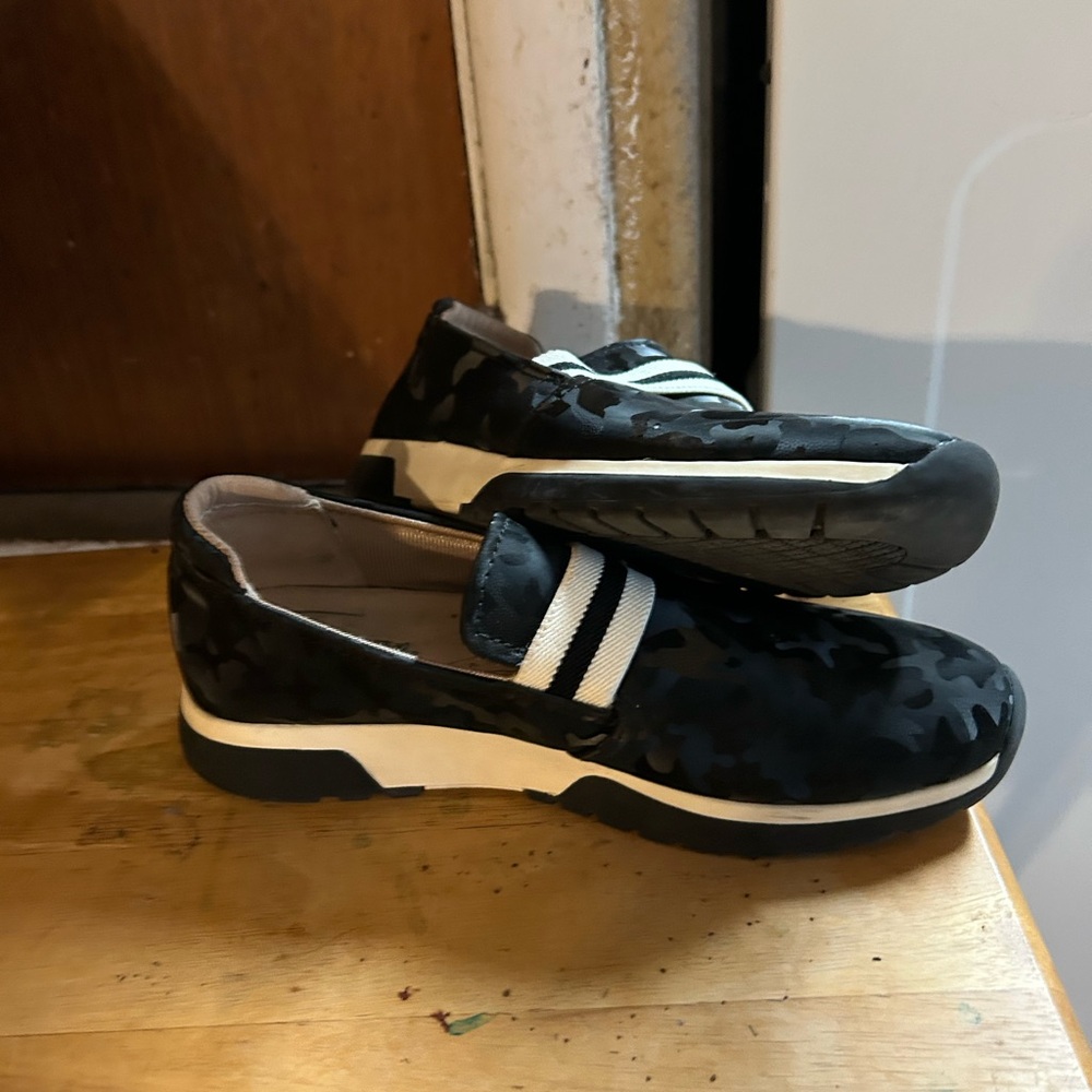 Black Slip-On Loafers with Suede Finish